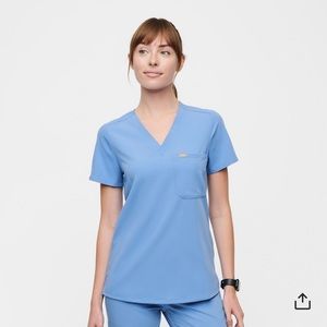 Figs Catrina One packet scrub top ceil blue